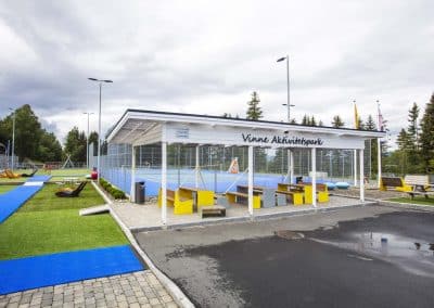 Vinne aktivitetspark verdal kommune. kiosk og sitteplasser